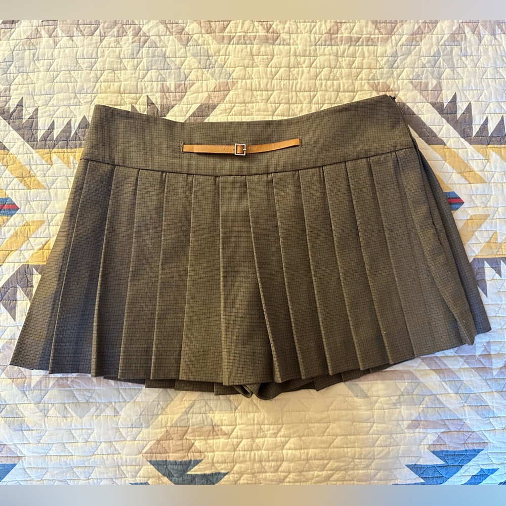 Zara Microplaid Brown Skort